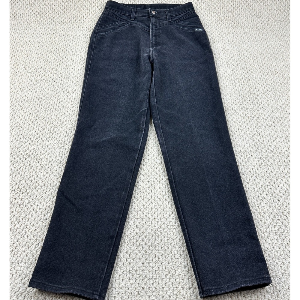 Rockies Mom Jeans Womens 11/12x36 (Fits 28x30) Black Western Bareback High Waist